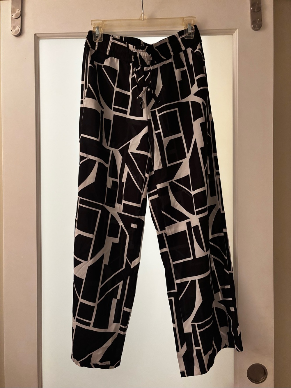 Karl Lagerfeld Black & White Geometric Pants